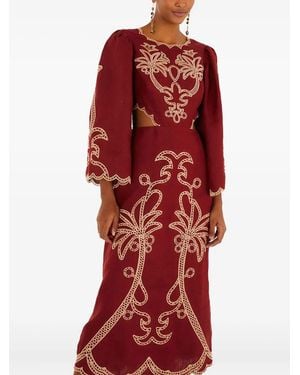 FARM Rio Embroidered Cutout Dress