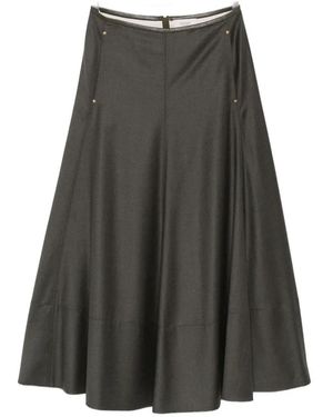 Agnona High-Waisted A-Line Skirt - Gray