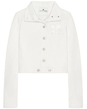 Courreges Logo-Patch Denim Jacket - White