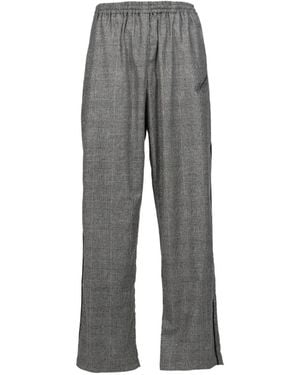 Willy Chavarria Ruff Rider Check Track Trousers - Grey