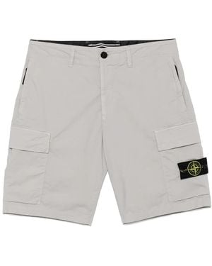 Stone Island Compass-Badge Cargo Shorts - Grey