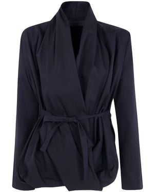 Maria Calderara Belted Wrap Blouse - Blue