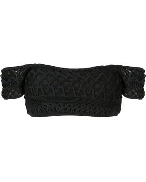 Amir Slama Off-Shoulder Cropped Top - Black