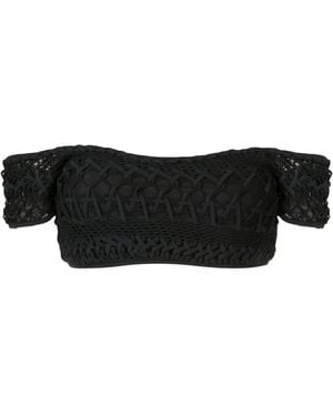 Amir Slama Off-Shoulder Cropped Top - Black