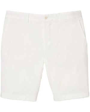 Lacoste Shorts Con Ricamo Coccodrillo - Bianco