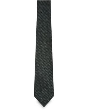 Canali Geometric-Pattern Tie - Black