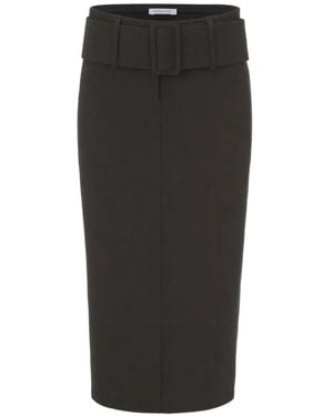 Patrizia Pepe Belted Pencil Midi Skirt - Black