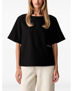 ARMANI EXCHANGE Logo-Embroidered Zip-Fastening Top - Black