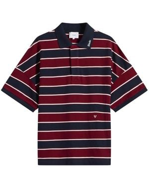 Rhude Fontaine Striped Polo Shirt - Red