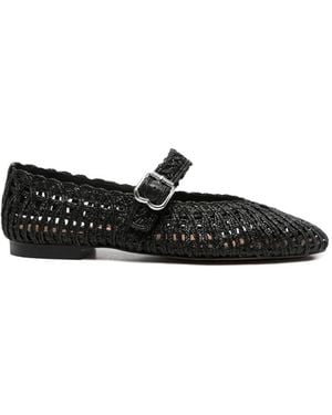 Bibi Lou Woven Strap Ballet Flats - Black