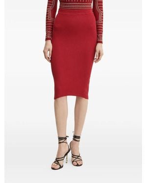 Guess Katelyn Ribbed-Knit Pencil Skirt - Red