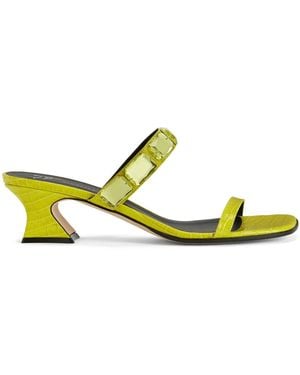 Giuseppe Zanotti Flaminia Square Crystal-Embellished Sandals - Yellow