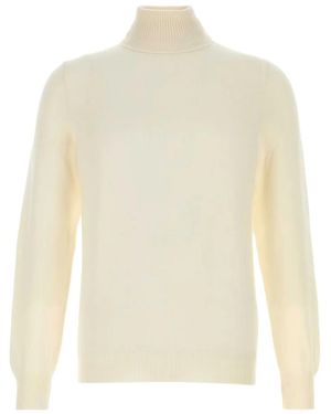 Fedeli Turtleneck Cashmere Jumper - White