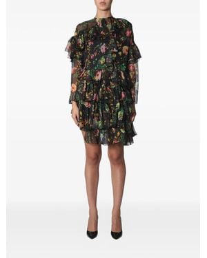 MSGM Ruffled Asymmetric Dress - Black