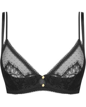 Scandale Lace-Trim Bra - Black
