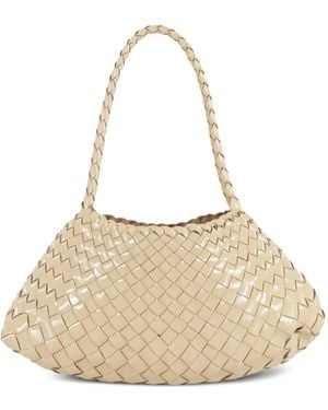 Dragon Diffusion Woven-Leather Shoulder Bag - Natural