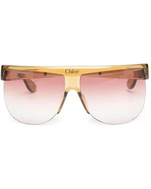 Chloé Geometric-Frame Sunglasses - Pink