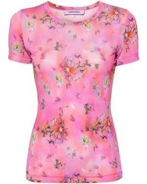 MACCAPANI The Skimpy Floral-Print T-Shirt - Pink