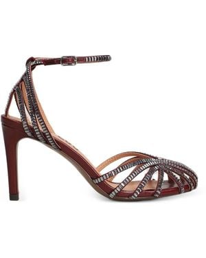 Bibi Lou Serabi Crystal-Embellished Cage Sandals - White