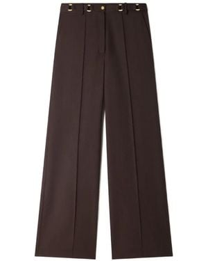 Sandro Pantaloni Dritti Con Cintura - Marrone