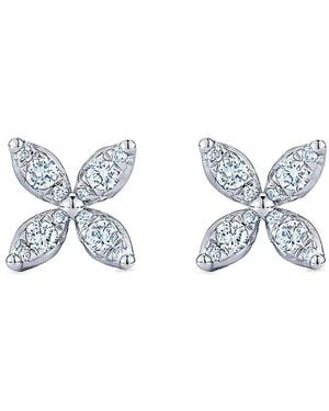 Kwiat 18Kt Sunburst X Diamond Earrings - Metallic