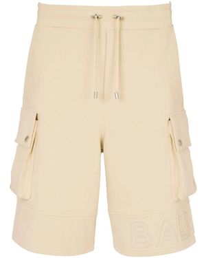Balmain ロゴエンボス カーゴショーツ - ナチュラル