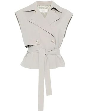 Peserico Sleeveless Double-Breasted Jacket - White