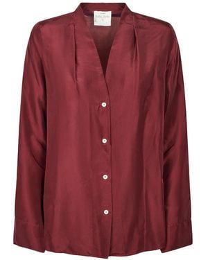forte_forte Pleated Silk Shirt - Red