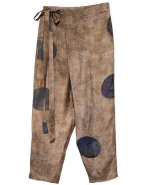 Uma Wang Paetyn Polka-Dot Tie Pants - Natural