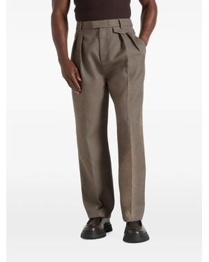 Manière De Voir Pantalon Pierre À Motif Pied-De-Poule Et Double Plis - Marron