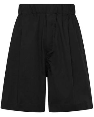 Laneus Elasticated-Waistband Patch-Pocket Shorts - Black
