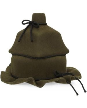 Henrik Vibskov Christo Wrap Ruffled Hat - Green