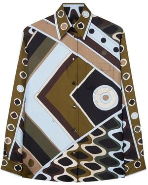 PUCCI Vivara Print Silk Shirt - Black