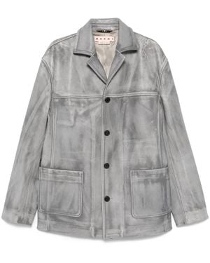 Marni Faded-Effect Coat - Grey