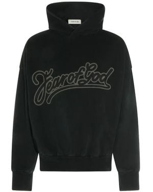 Fear Of God Logo-Print Hoodie - Black