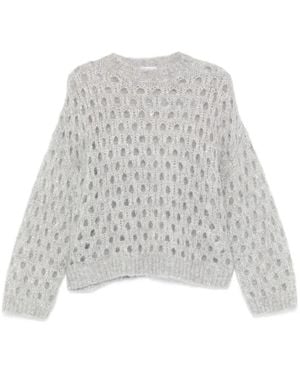 Brunello Cucinelli Open-Knit Sweater - White