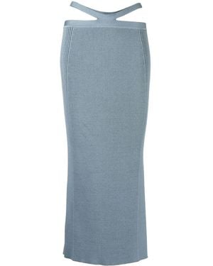 Jonathan Simkhai Side Ribbed-Detail Midi Skirt - Blue