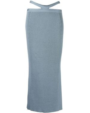 Jonathan Simkhai Side Ribbed-Detail Midi Skirt - Blue