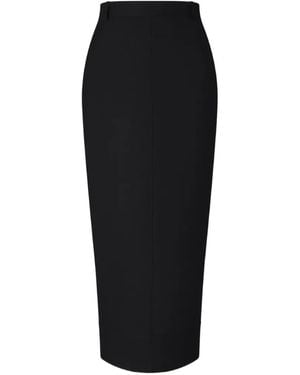 Thom Browne Hopsack Midi Pencil Skirt - Black