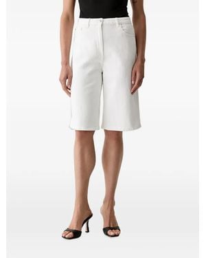 Morgan Straight-Leg Denim Shorts - Blanco