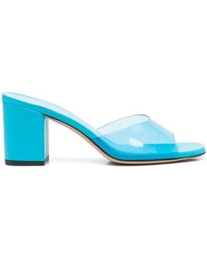 Paris Texas Heeled Mules - Blue
