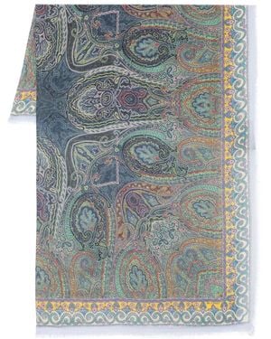 Etro ペイズリー スカーフ - ブルー