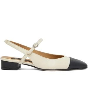 CAREL PARIS Cap-Toe Slingback Flats Court Shoes - Metallic