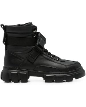 SERGIO MORETTI FIRENZE Buckle-Fastening Panelled Ankle Boots - Black