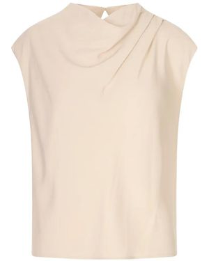 Agnona Draped Sleeveless Top - White