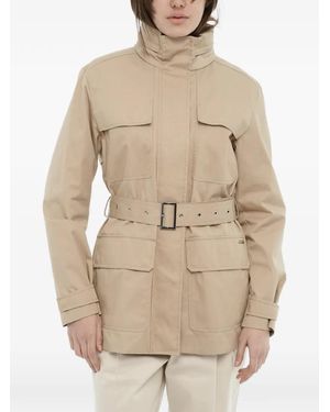 Woolrich Belted Hooded Jacket - Natural