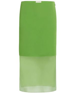 KHAITE Layered Skirt - Green