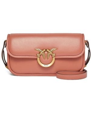 Pinko Logo-Embellished Crossbody Bag - Pink