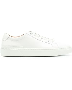 BOSS Logo-Plaque Leather Sneakers - White