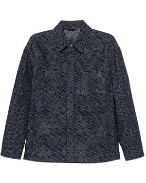 Fendi Ff Monogram Denim Jacket - Blue